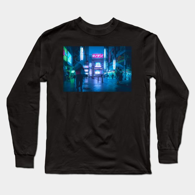 Akihabara Tokyo street neon wonderland Long Sleeve T-Shirt by TokyoLuv